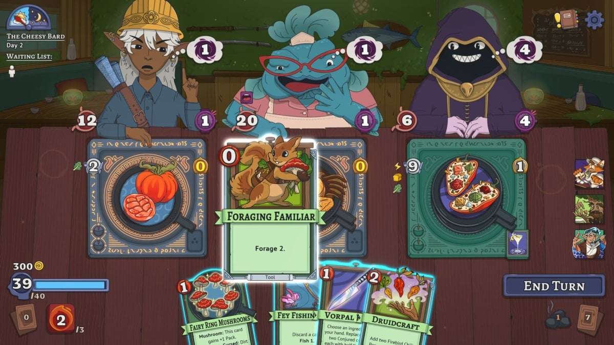 The players serves up three customers in Arcane Eats
