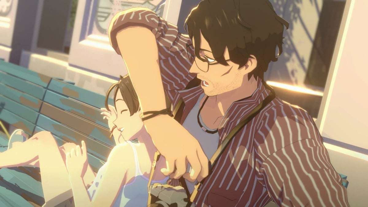 A mysterious girl surprises the protagonist in OPUS: Prism Peaks